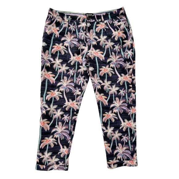 Scotch & Soda Twilt Palm Tree Printed Pleated Chino Linen Blend Pant - Picture 3 of 16